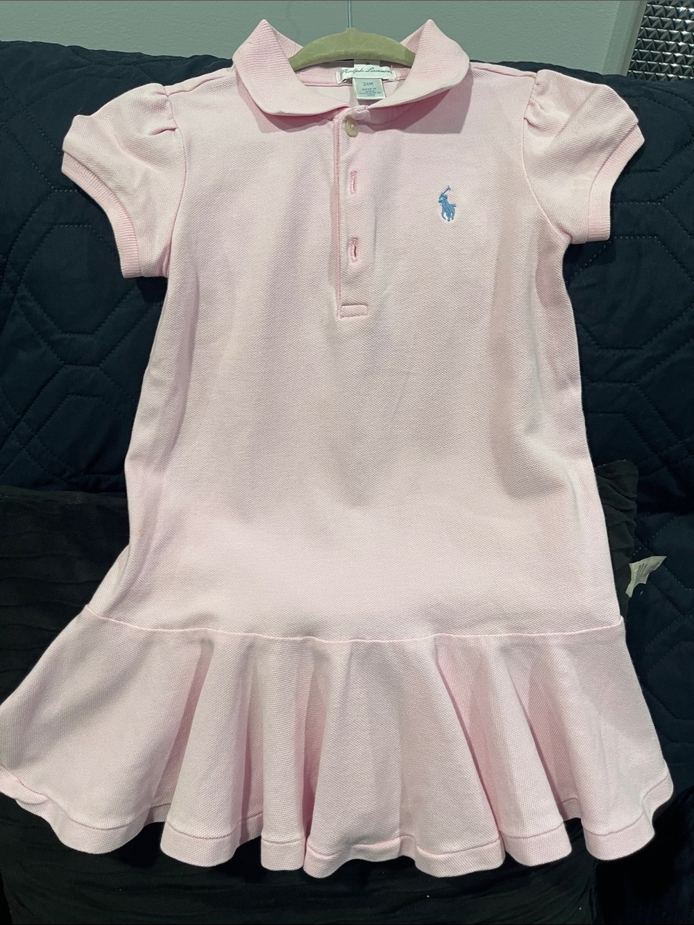 Ralph Lauren Pink Polo Dress with Blue Pony Logo
